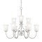 Designers Fountain Bronson 9 Light Classic Brushed Nickel with Frosted Glass Shades Chandelier For Dining Rooms D278M-9CH-BN - alternate 1